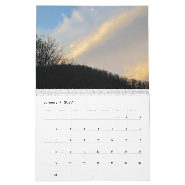Det westerna North Carolina berg landskap Kalender (Jan 2027)