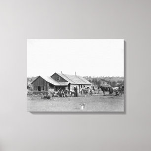 Det westerna ranchhuset i South Dakota Canvastryck