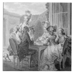 Det Whist partyet, 1783, inristat av Jean Dambrun Kakelplatta