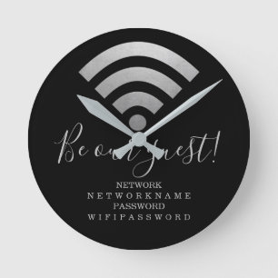 Det Wifi lösenordet och knyter kontakt personlig Rund Klocka