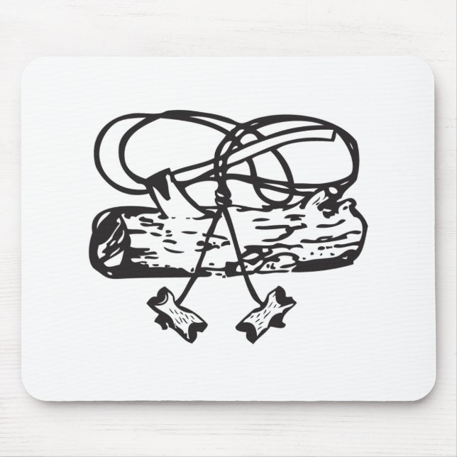 Det Wood emblem Yxa-n-Loggar musen vadderar Musmatta (Framsidan)