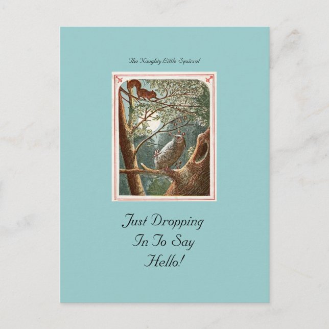 Det ynkliga lilla ekorrevykortet vykort (Framsida)