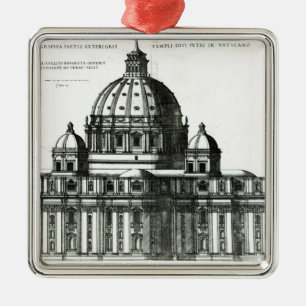 Det yttre av Sts Peter Basilica i Rome Julgransprydnad Metall