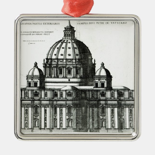 Det yttre av Sts Peter Basilica i Rome Julgransprydnad Metall (Framsidan)