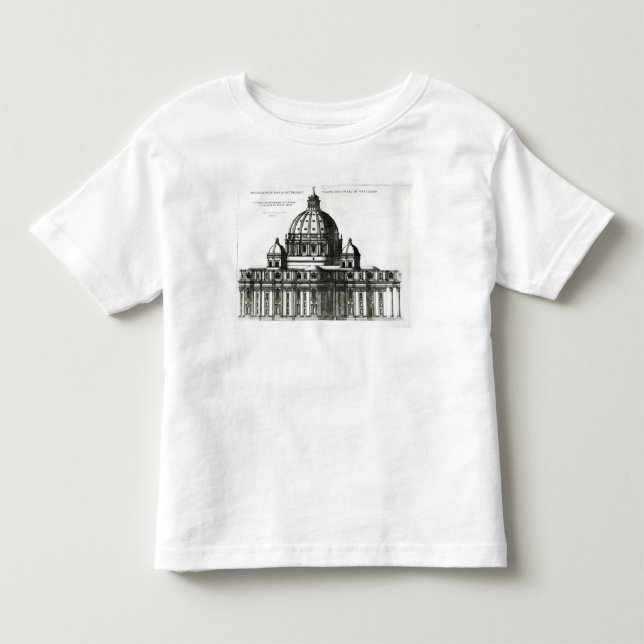 Det yttre av Sts Peter Basilica i Rome Tee Shirt (Framsida)