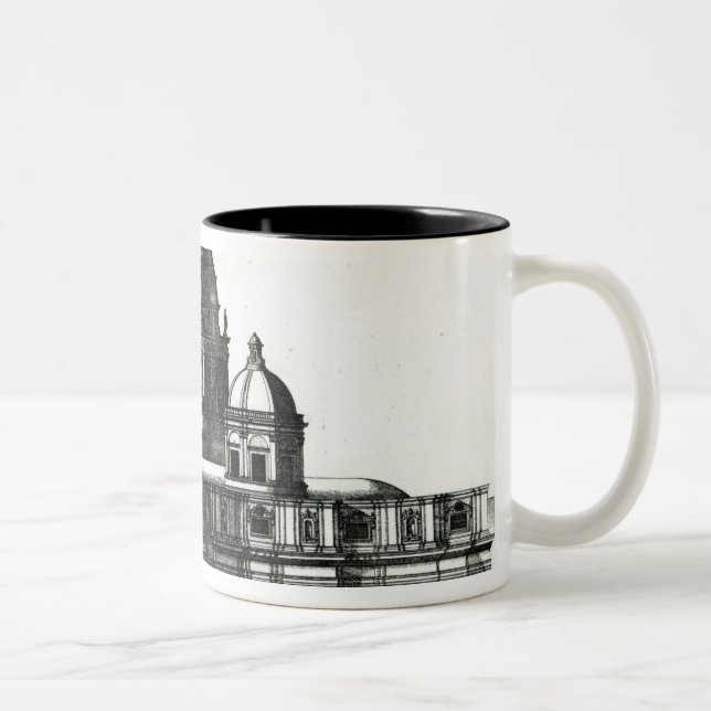 Det yttre av Sts Peter Basilica i Rome Två-Tonad Mugg (Höger)