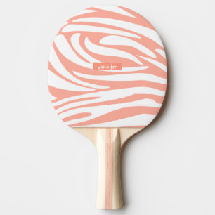 Det Zebra mönstrad Trendiget Monogram Coral Rosa S Pingisracket