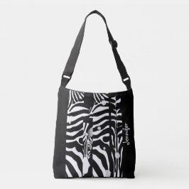 Det Zebra mönstrad Trendiget Monogram och Cute Axelväska