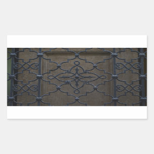 deta för metall för wrought järnrastervintage rektangulärt klistermärke