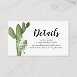 Detail Cactus White Flowers Taco om Kärlek Tilläggskort