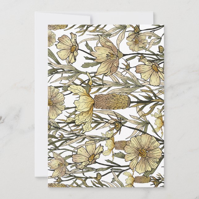 Detailed Floral Pattern Inbjudningar (Framsida)