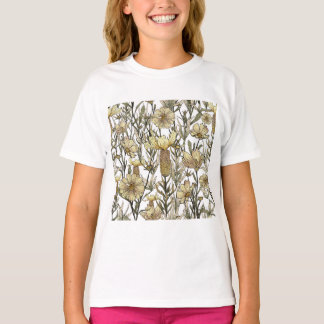 Detailed Floral Pattern T Shirt