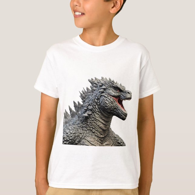 Detailed Head of Roaring Godzilla Monster T Shirt (Framsida)