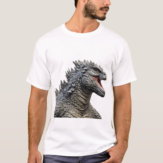 Detailed Head of Roaring Godzilla Monster T Shirt (Framsida)