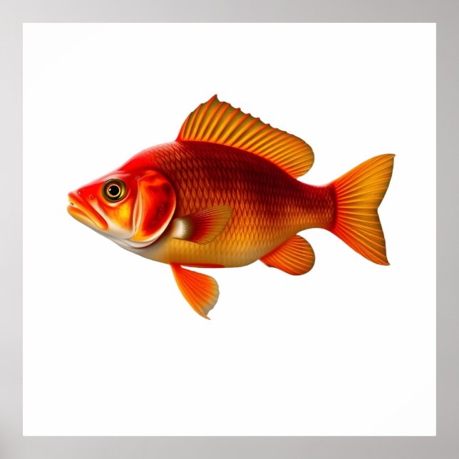 Detailed Illustration of a Red Goldfish Poster (Framsidan)