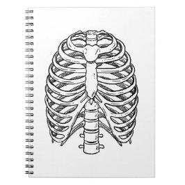 Detailed Rib Cage Anatomy Line Art Anteckningsbok