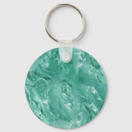 Detailed Swirling Marble-Like in Teal Green Nyckelring