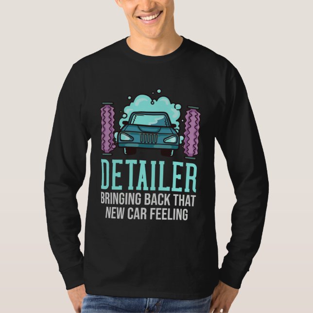 Detailer Car Detailing  Car Wash T Shirt (Framsida)