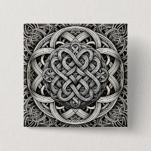 Detaillierte Schwarz-Weißer keltischer Knoten 0001 Knapp