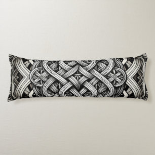 Detaillierte Schwarz-Weißer keltischer Knoten 0001 Kroppskudde