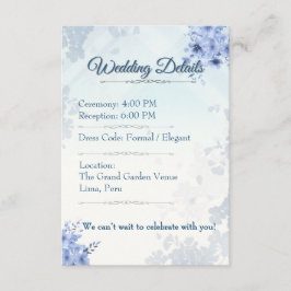 Details Card Elegant Wedding Card editable Tilläggskort