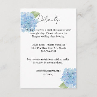 Details Card Wedding Hydrangea OSA Kort