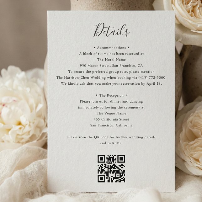 Details QR Code RSVP Wedding  Tilläggskort (Skapare uppladdad)