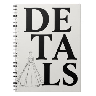 "DETAJER" Typografi | Modern & Säkert Bröllop Anteckningsbok