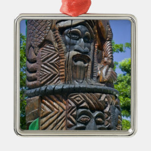 Detalj av Kanak-totempåle, Noumea, Nya 2 Julgransprydnad Metall