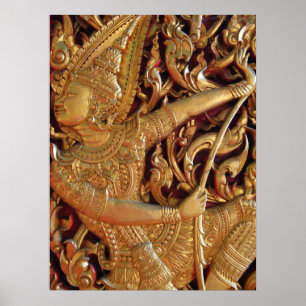 Detalj av thailändsk buddhisttempel poster