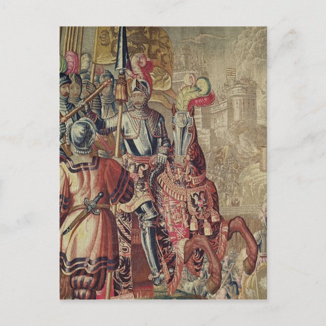 Detalj Charles V om häst Vykort (Framsida)