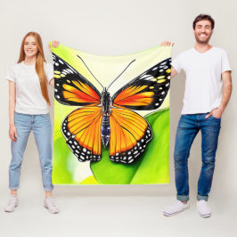 Detalj för fjäril Vinge Fleecefilt