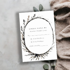 Detalj om Boho Wildblomme Black Fall Wand Bröllop OSA Kort
