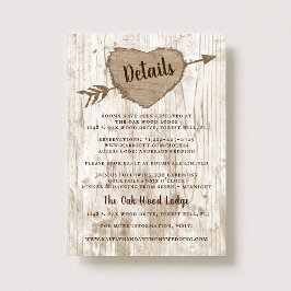 Detalj om insamlingen av Carved Heart Träd Bröllop Tilläggskort