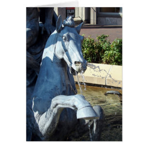 Detalj om Neptunes häst, Plaza Fontän Hälsningskort