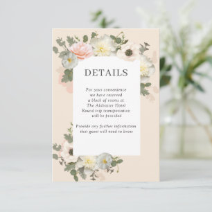  detaljbilagor för Peony och Anemone Bröllop Tilläggskort