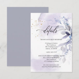 Detaljer 2 Elegant Violett Akvarellbladverk Inbjudningar