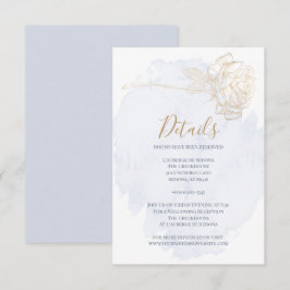DETALJER | Dusty Blue Watercolor Guld Ro Inbjudningar