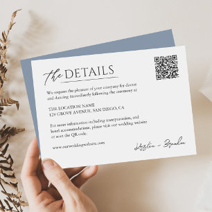 Detaljer för elegant bröllopswebbplats QR-kod Tilläggskort