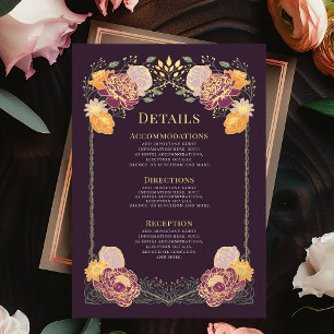 Detaljer för Fantasy Enchanted Floral Garden Weddi Tilläggskort