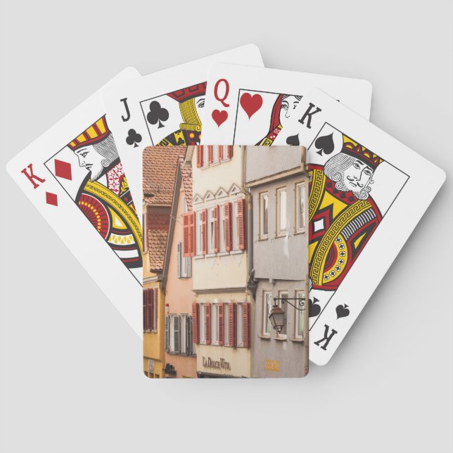 Detaljer för gammal stadsmiljö casinokort (Baksidan)