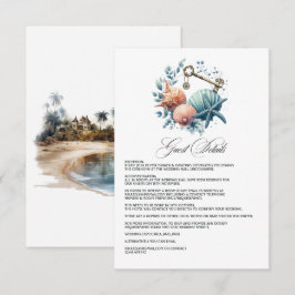 Detaljer för gäst vid Coastal Chic strandbröllop Tilläggskort