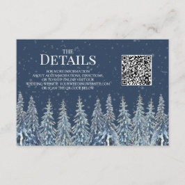 Detaljer för Rustic Winter Woods Wedding QR-kod In Tilläggskort