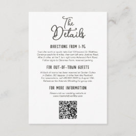 Detaljer för Rustik Landlig Trä Höst Bröllopsfest Tilläggskort