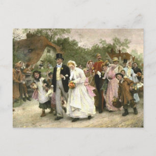 Detaljer från A Village Bröllop av Luke Fildes Vykort