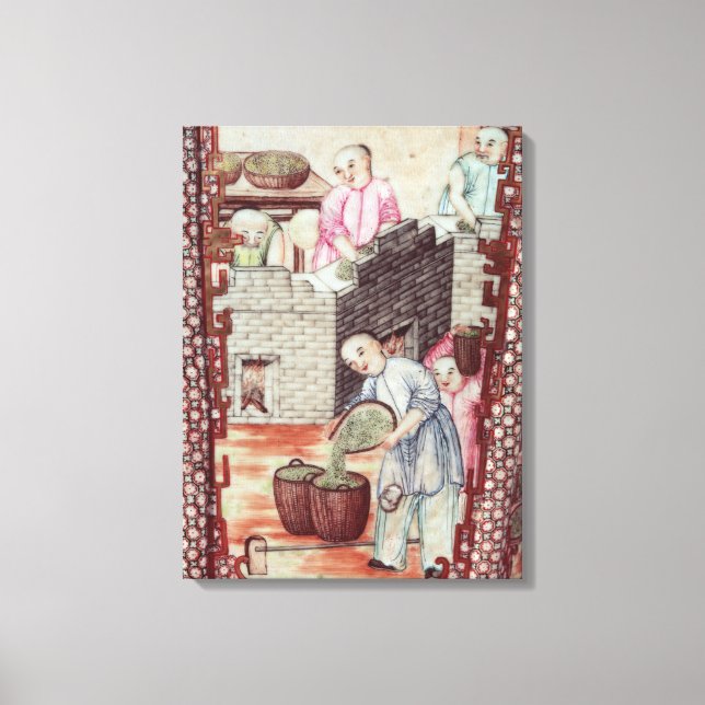 Detaljer från ett vas som skildrar torkat te canvastryck (Framsida)