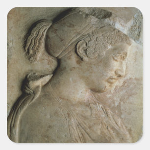 Detaljer från Philis stela, Thasos, c.5t Fyrkantigt Klistermärke