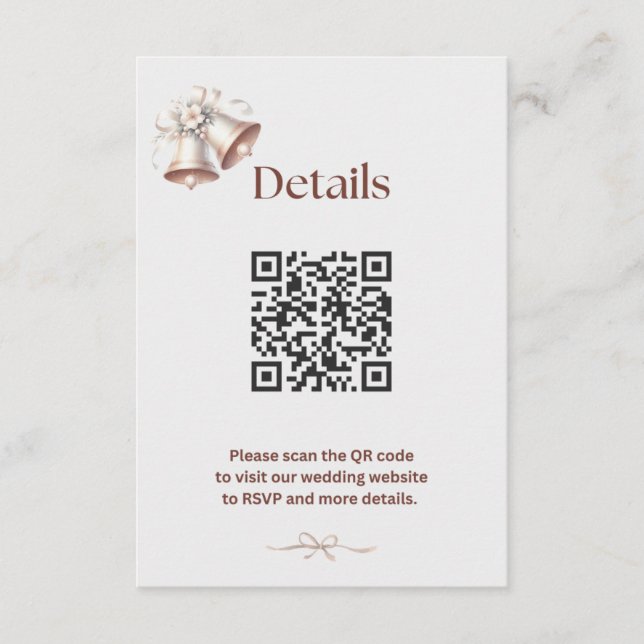 Detaljer Insats för Rosa Bröllopsklockor Inbjudan (Framsida)