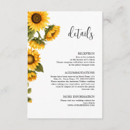 Detaljer ljusa solrosor minimalistisk tilläggskort