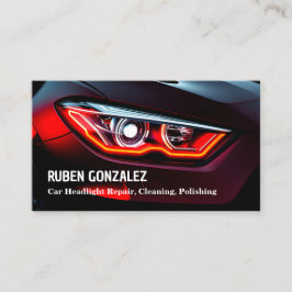 Detaljer om återställning av bilstrålkastare visitkort